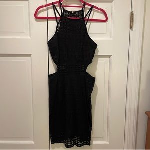 Express Little Black Dress with Lace & Cutouts
